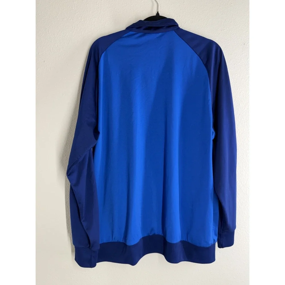 Adidas Track Jacket Men's XL Two Tone Blue Full‎ Zip 3-Stripes Athletic XLARGE
